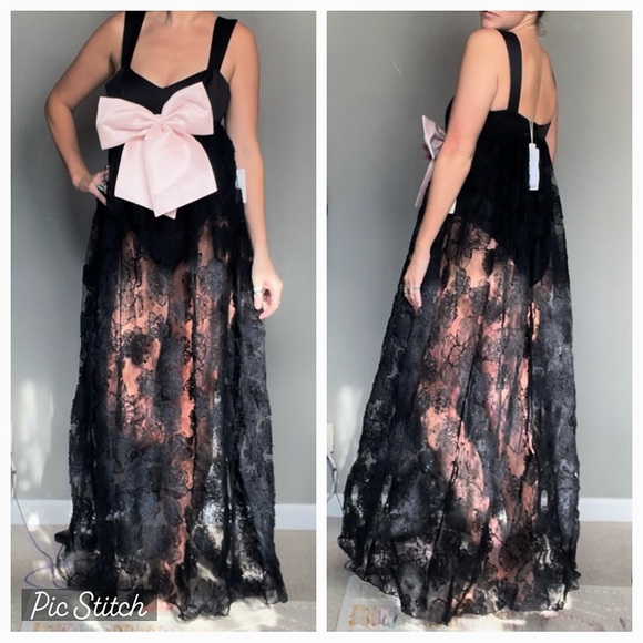 NWT For Love and Lemons Leah Sheer Lace Maxi Dress - Picture 3 of 9